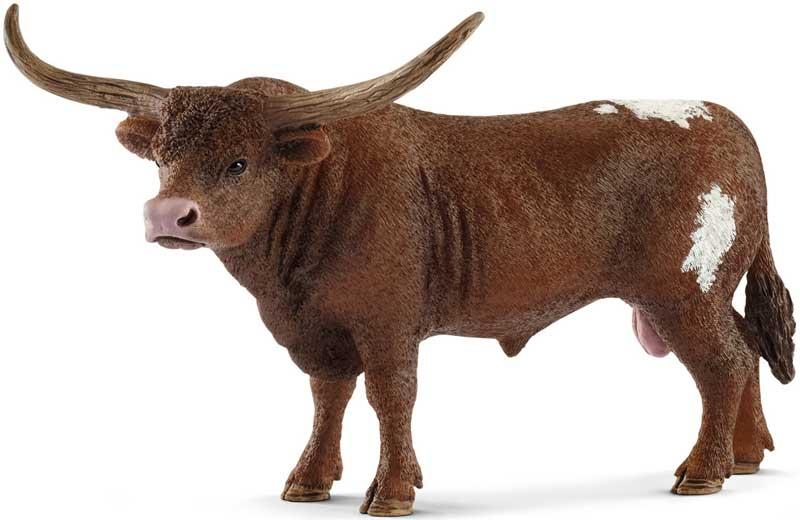 Schleich Animal Figurine - Texas Longhorn Bull - Brown-Mountain Baby