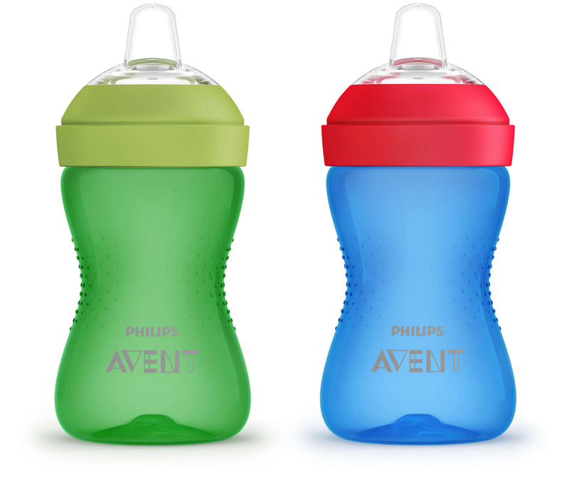 Philips Avent - My Grippy Spout Cup - 10oz Green/Blue/Red-Mountain Baby