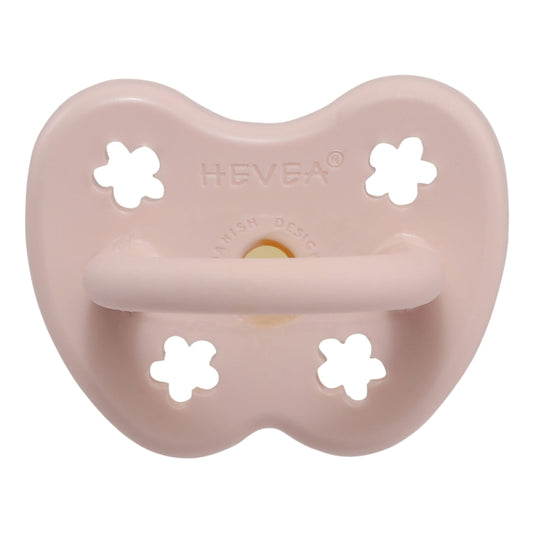 Hevea Soother Pacifier - Round - 0-3M - Powder Pink-Mountain Baby