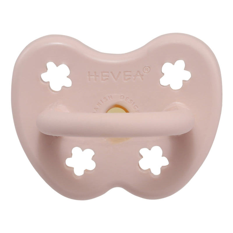 Hevea Soother Pacifier - Round - 0-3M - Powder Pink-Mountain Baby