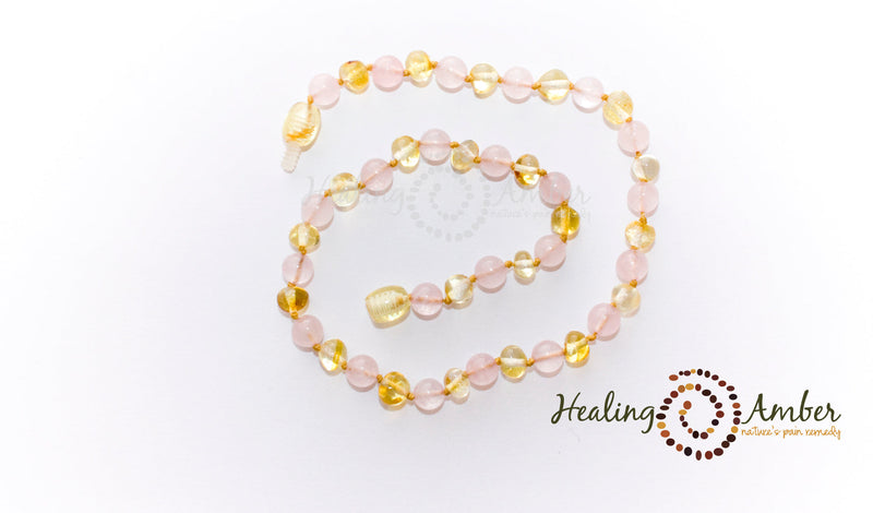 Healing Amber & Gem Polished Necklace - 11"v-Mountain Baby