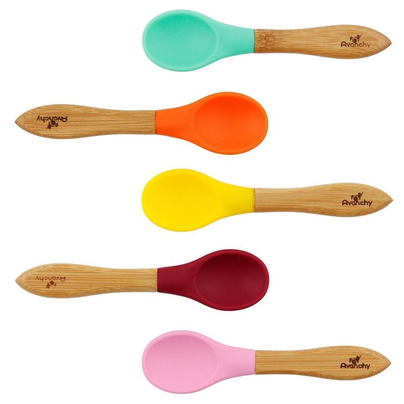 Avanchy Bamboo Baby Spoon 5 pack - Pink Set-Mountain Baby