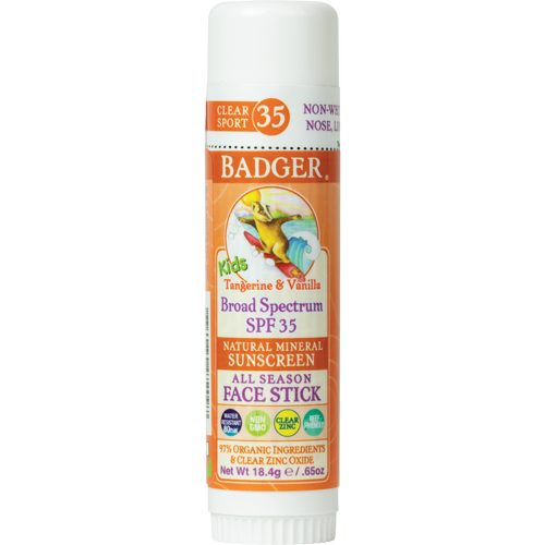 Badger Balm SPF 35 Kids Clear Zinc Sunscreen Stick-Mountain Baby