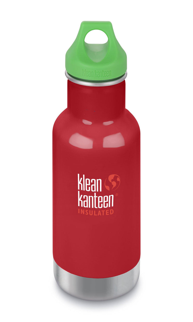 Klean Kanteen Kid Classic Vacuum Insulated Loop Cap 12 oz. Water Bottle - Mineral Red-Mountain Baby