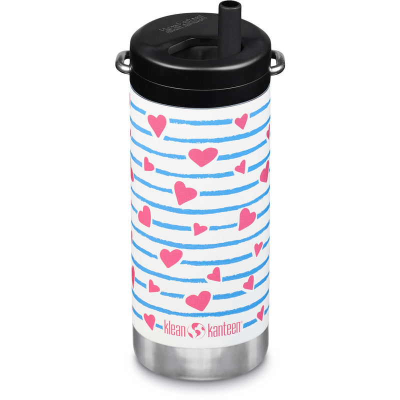 Klean Kanteen TKWide Vacuum Insulated 12 oz. Water Bottle - Twist Cap - Heart Stripe-Mountain Baby