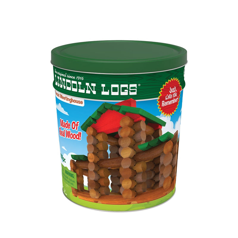 Lincoln Logs - 117pc Meeting House Tin-Mountain Baby