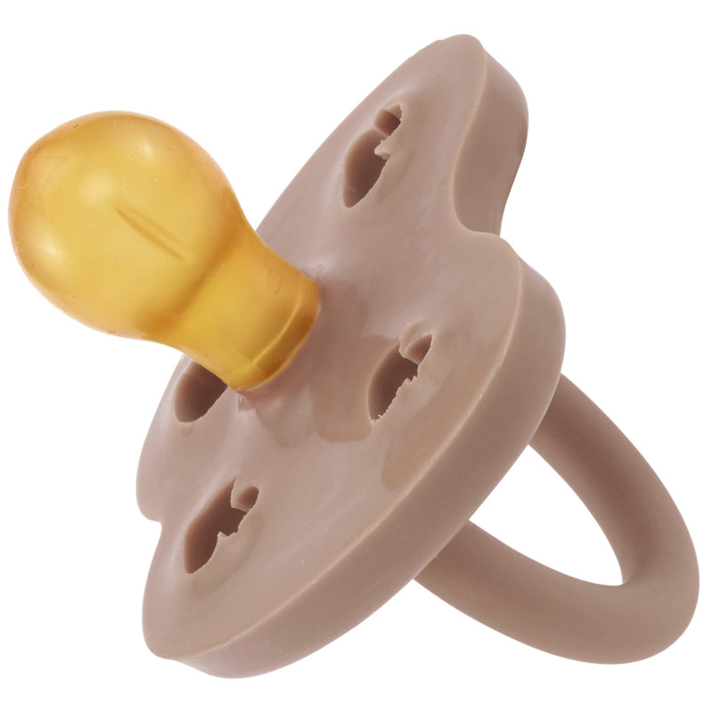 Hevea Soother Pacifier - Round - 3-36M - Tan Beige-Mountain Baby