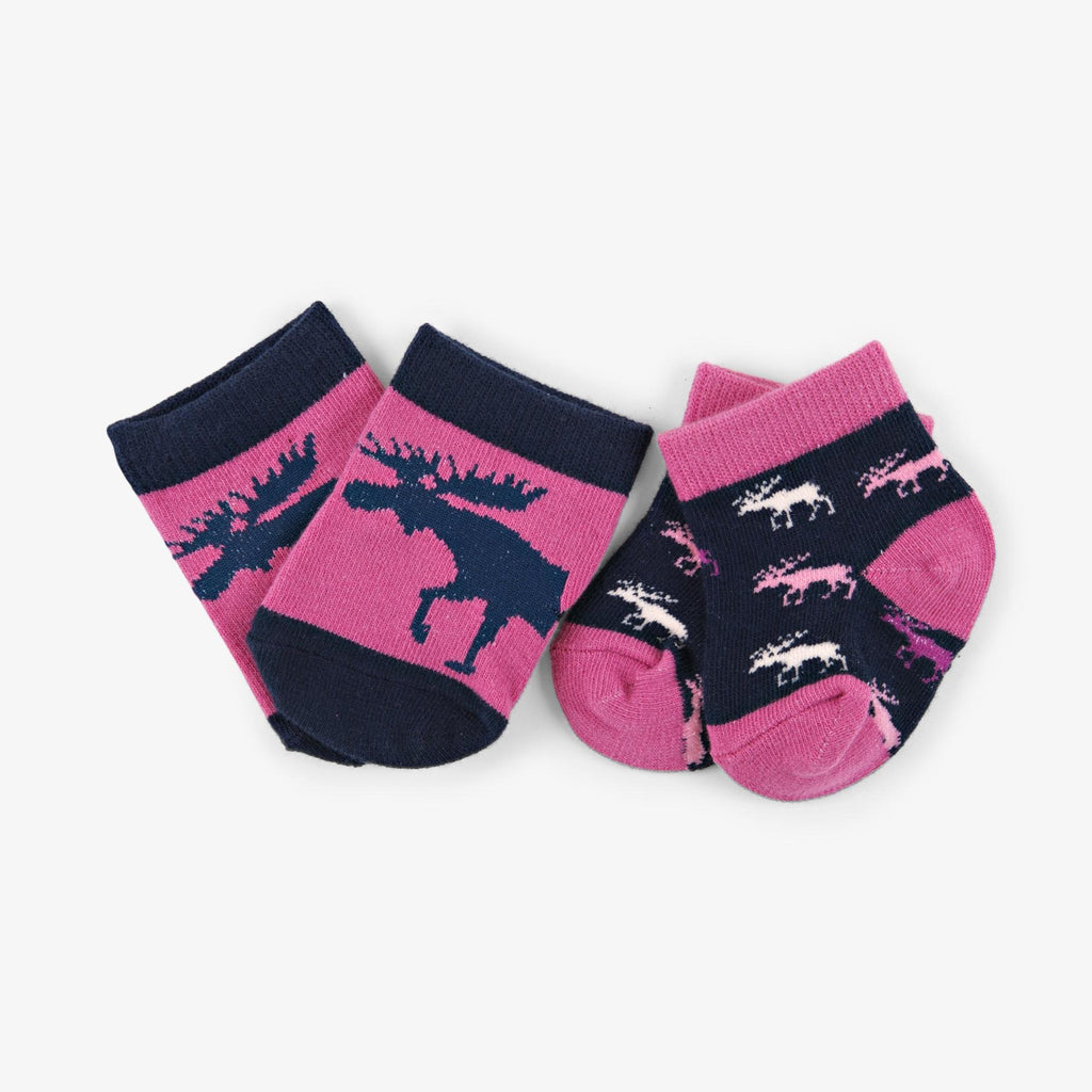 Little Blue HouseBaby Sock 2 Pack - Cottage Moose-Mountain Baby