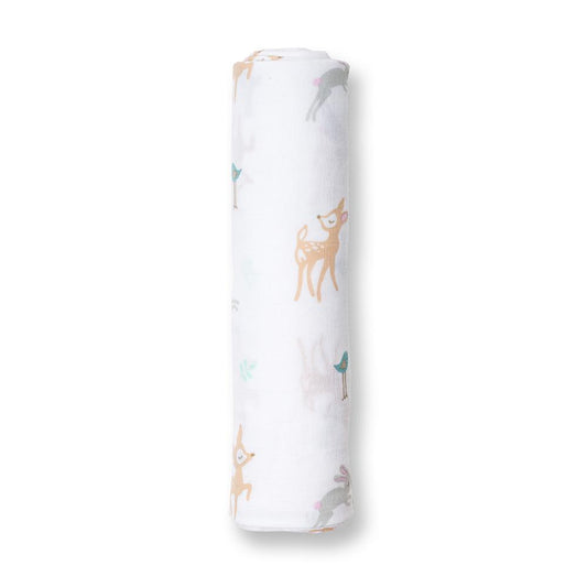 Lulujo Cotton Muslin Swaddling Blanket - Little Fawn-Mountain Baby