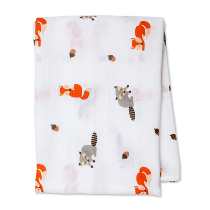 Lulujo Cotton Muslin Swaddling Blanket - Forest Friends-Mountain Baby