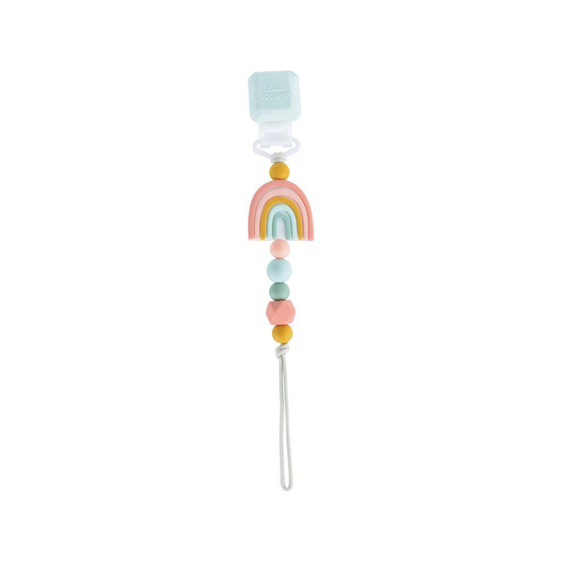 LouLou Lollipop Silicone Teether & Pacifier Clip - Darling - Rainbow-Mountain Baby