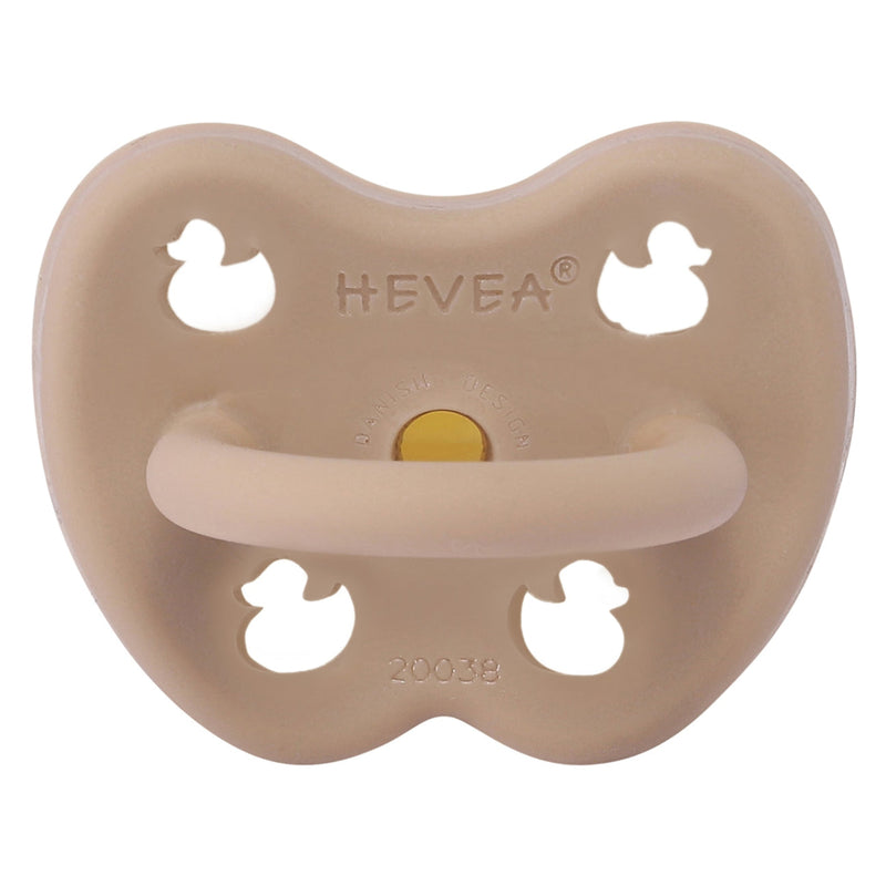 Hevea Soother Pacifier - Round - 3-36M - Tan Beige-Mountain Baby
