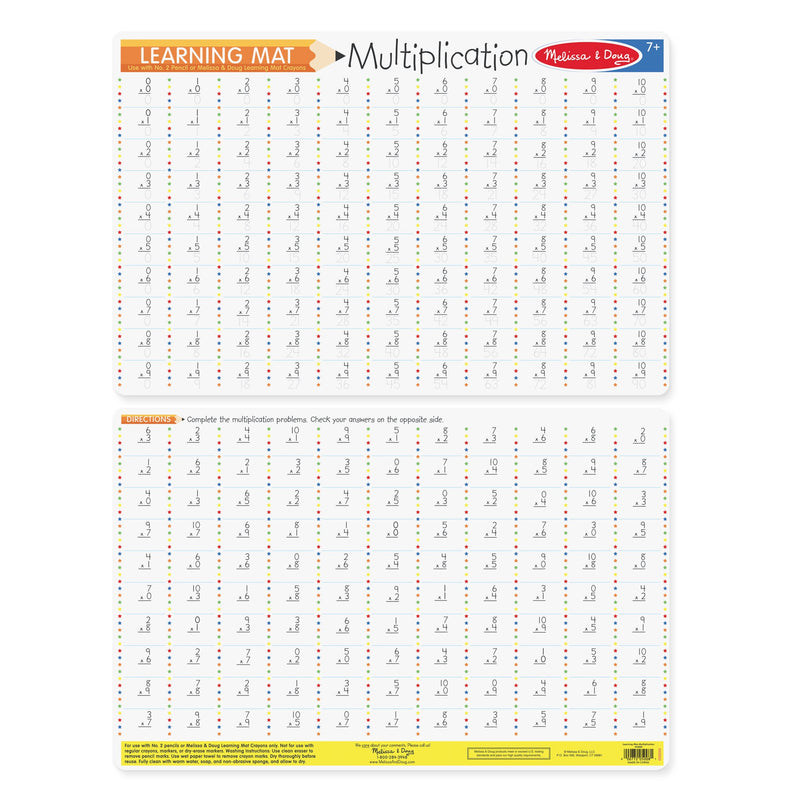 Melissa & Doug Write-A-Mat - Multiplication Problems-Mountain Baby