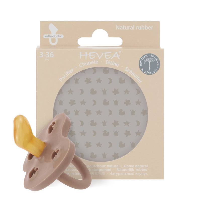 Hevea Soother Pacifier - Orthodontic - 3-36M - Tan Beige-Mountain Baby