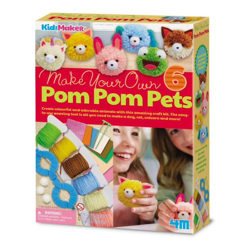 4M Kidzmaker - Make Your Own Pom Pom Pets Kit-Mountain Baby