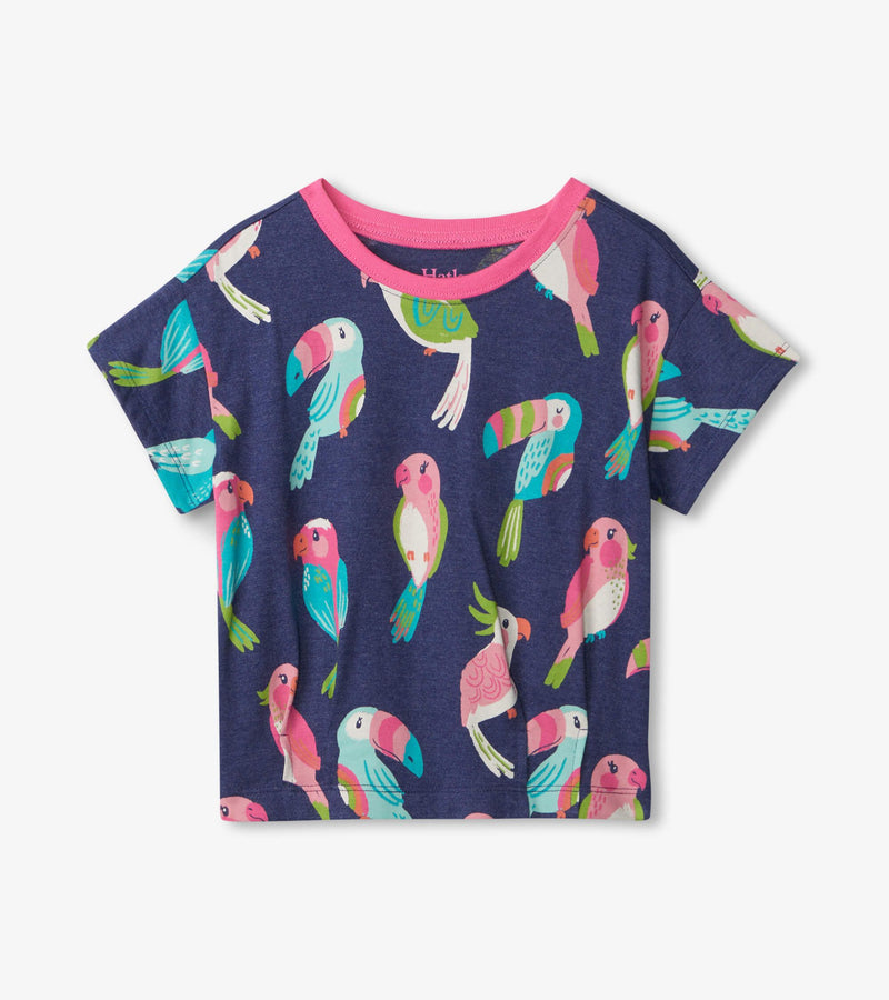 Hatley T Shirt - Tropical Birds Pleated Slouchy-Mountain Baby