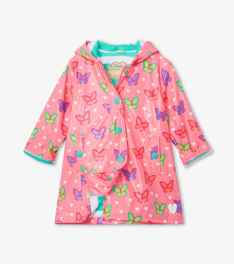 Hatley Splash Raincoat - Colour Changing - Dainty Butterflies-Mountain Baby