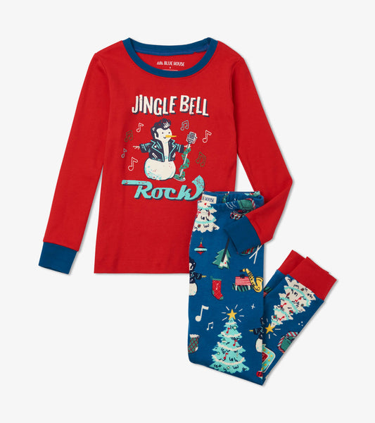 Little Blue House Cotton Pajama Set - Rockin' Holidays Applique-Mountain Baby