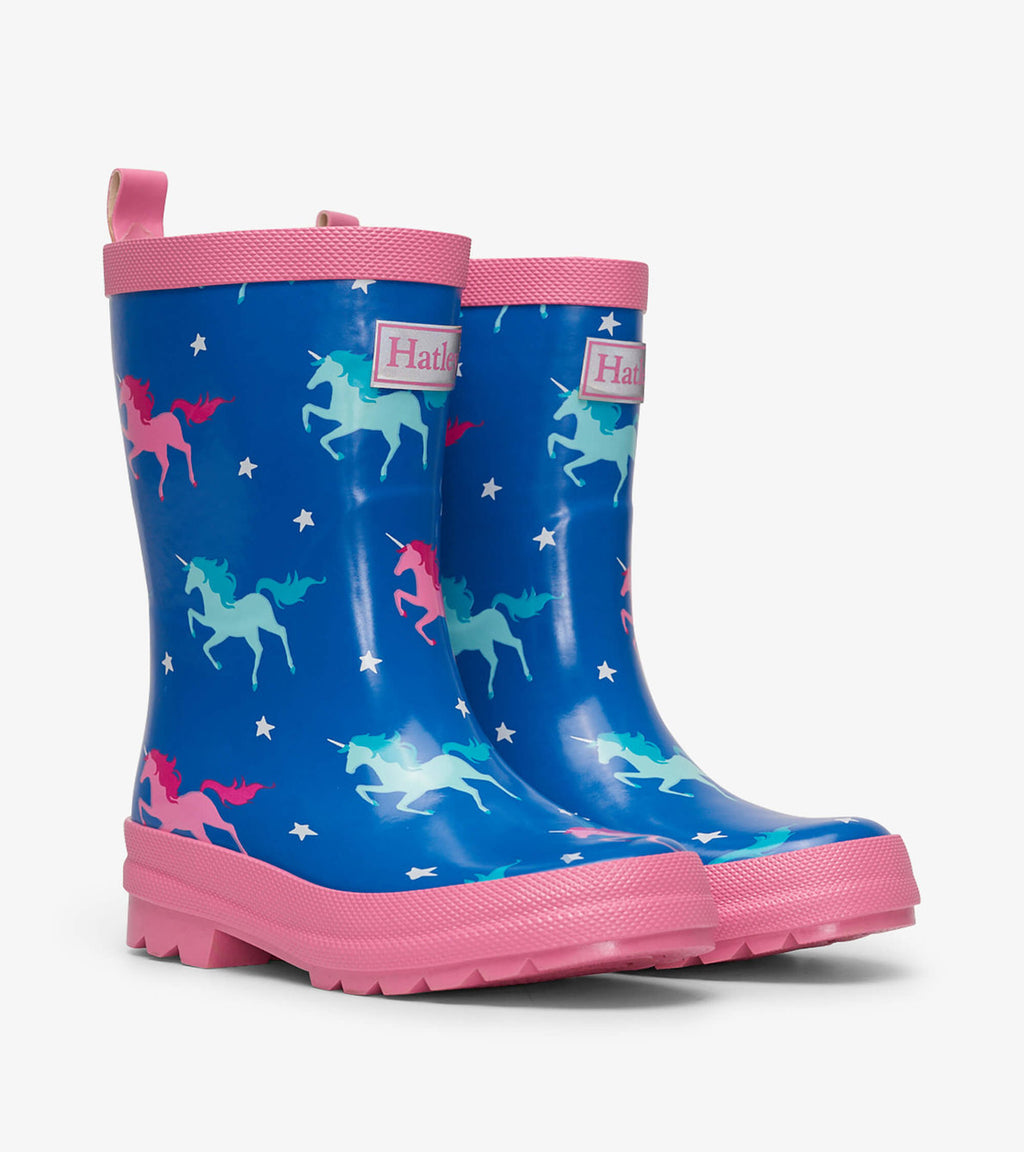 Hatley Rain Boots - Shiny Twinkle Unicorns-Mountain Baby