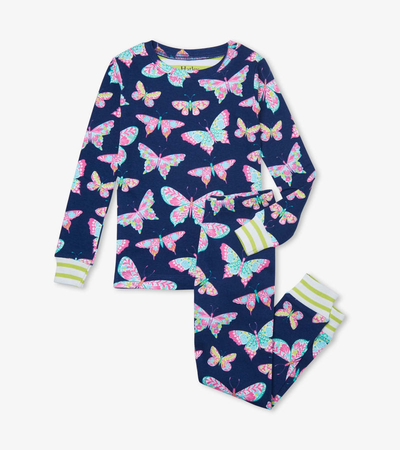Hatley Organic Cotton Pajama Set - Delightful Butterflies-Mountain Baby