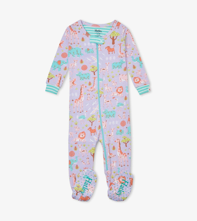 Hatley Baby Organic Cotton Footed Coverall - Safari At Dusk-Mountain Baby
