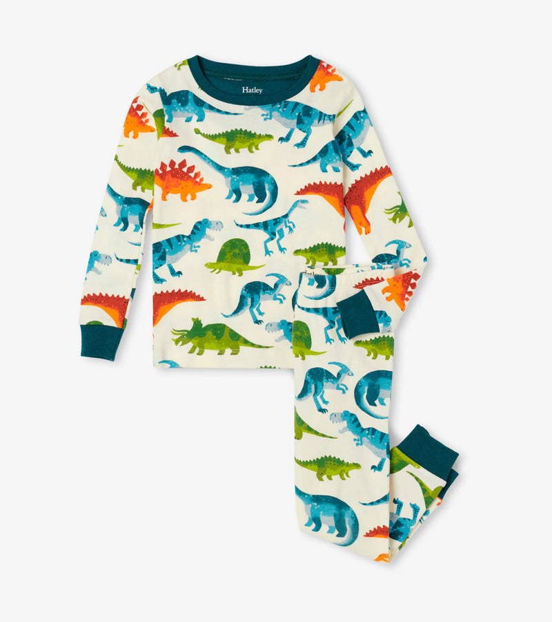 Hatley Organic Cotton Pajama Set - Dino Park-Mountain Baby