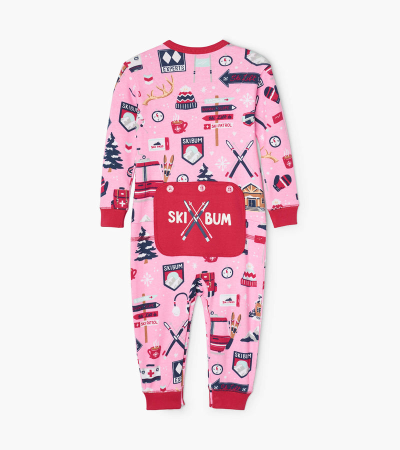 Little Blue House Baby Union Suit - Pink Ski Holiday-Mountain Baby