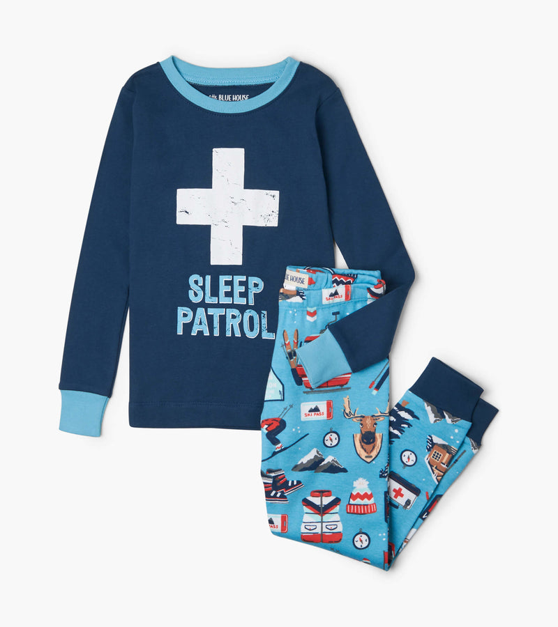 Little Blue House Cotton Pajama Set - Ski Holiday-Mountain Baby