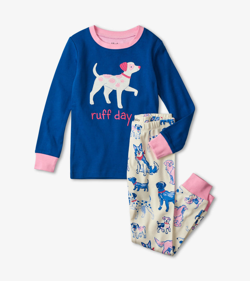 Hatley Organic Cotton Pajama Set - Pink Pups Applique-Mountain Baby