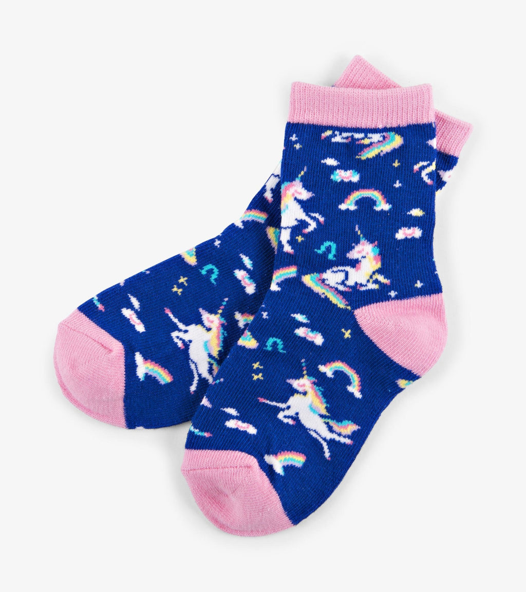 Little Blue House Kids Crew Sock - Rainbow Unicorn-Mountain Baby