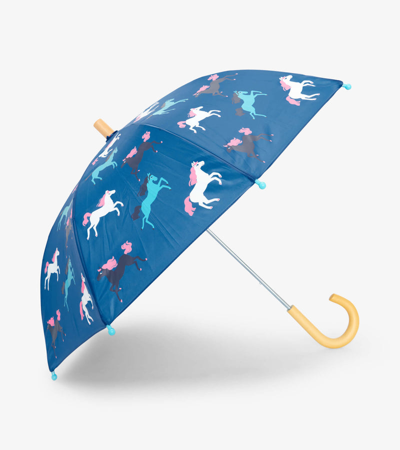 Hatley Umbrella - Colour Changing - Prancing Horses-Mountain Baby