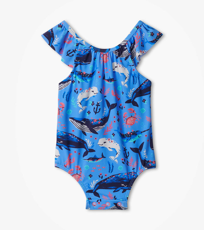 Hatley Baby Swimsuit - Aquatic Friends Ruffle-Mountain Baby