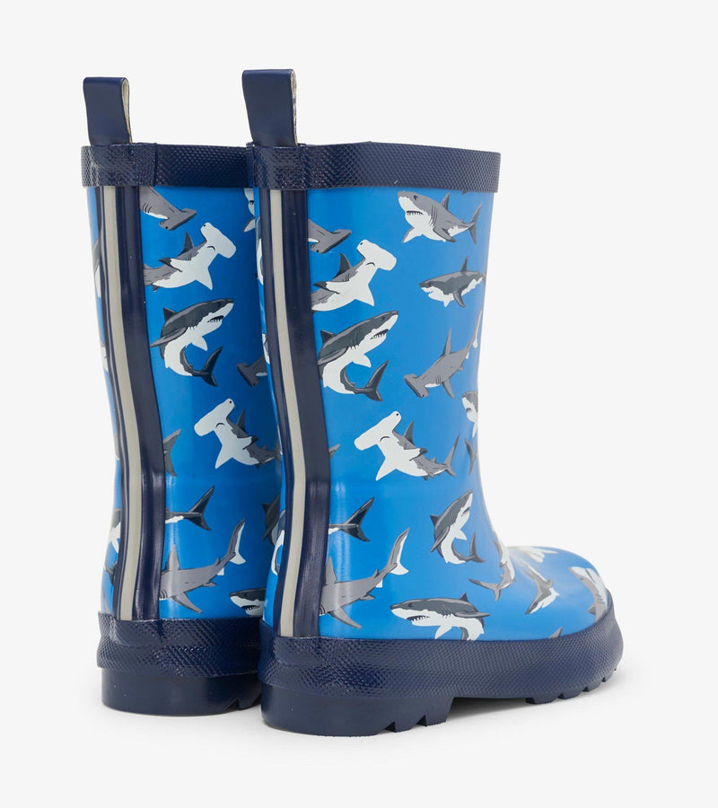 Hatley Rain Boots - Shiny Deep Sea Sharks-Mountain Baby