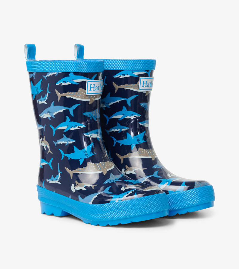 Hatley Rain Boots - Shiny Shark School-Mountain Baby