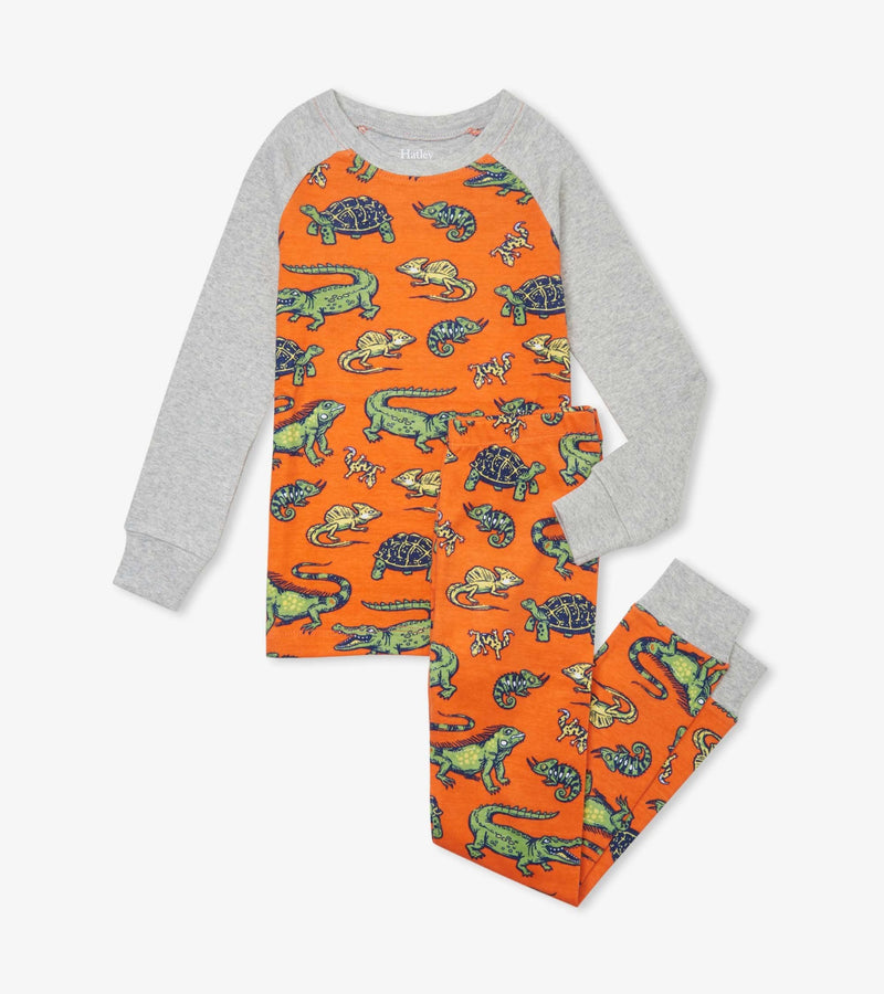 Hatley Organic Cotton Pajama Set - Aquatic Reptiles-Mountain Baby