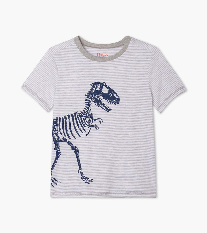 Hatley T Shirt - T-Rex Grey Stripes-Mountain Baby