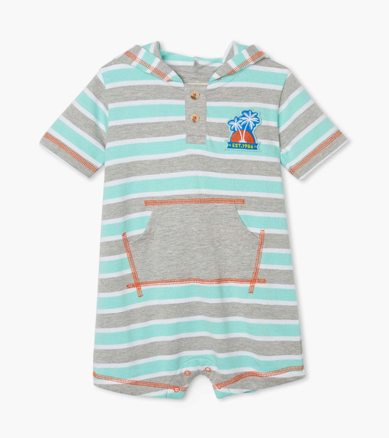 Hatley Baby Hooded Terry Romper - Summer Stripes-Mountain Baby