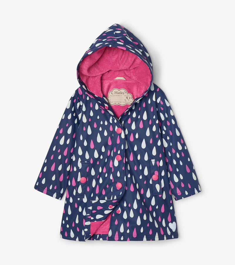 Hatley Splash Raincoat - Colour Changing - Rain Drops-Mountain Baby