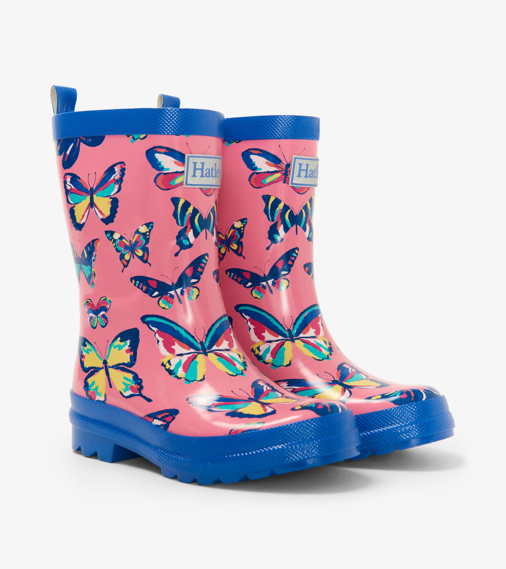 Hatley Rain Boots - Shiny Vibrant Butterflies-Mountain Baby