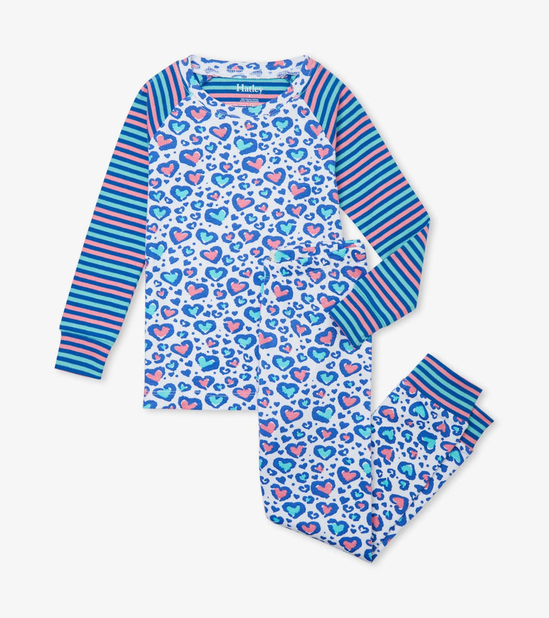 Hatley Organic Cotton Pajama Set - Cheetah Hearts-Mountain Baby