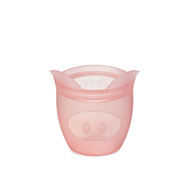 Zip Top Baby Snack Container - Pink Pig-Mountain Baby