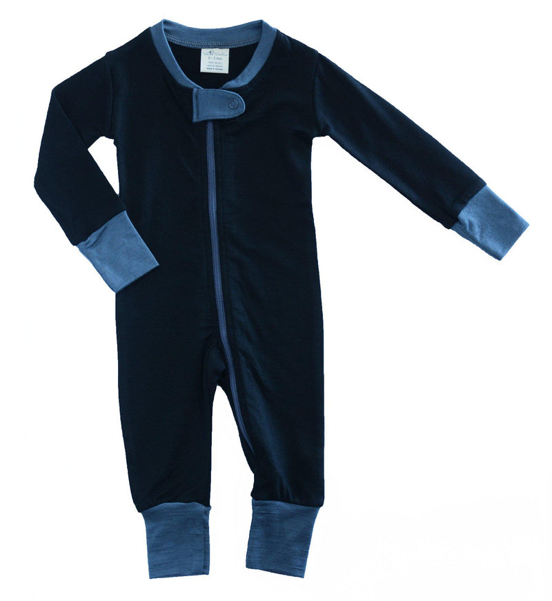 WW Merino Zip Sleeper - Raven/Charcoal-Mountain Baby