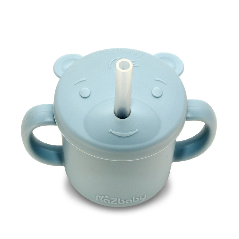 Razbaby Oso-Cup Silicone Cup & Straw - Blue Moon-Mountain Baby