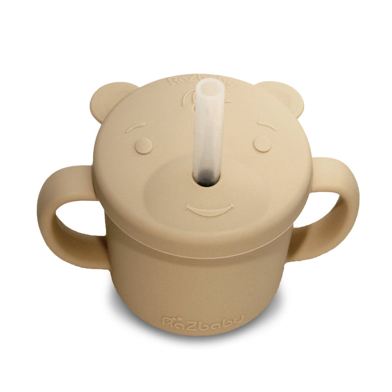 Razbaby Oso-Cup Silicone Cup & Straw - Caramel-Mountain Baby