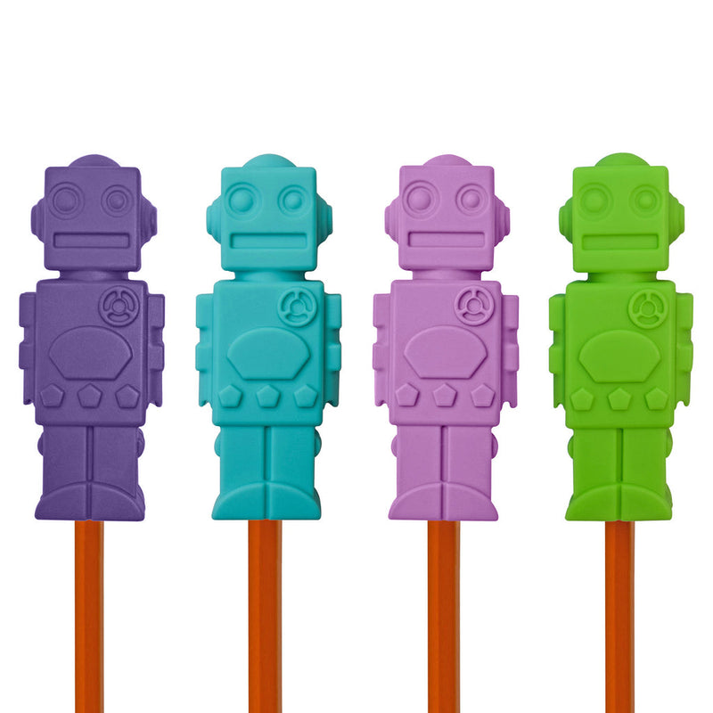 Munchables Pencil Toppers 4 Pack - Robot - Purples-Mountain Baby