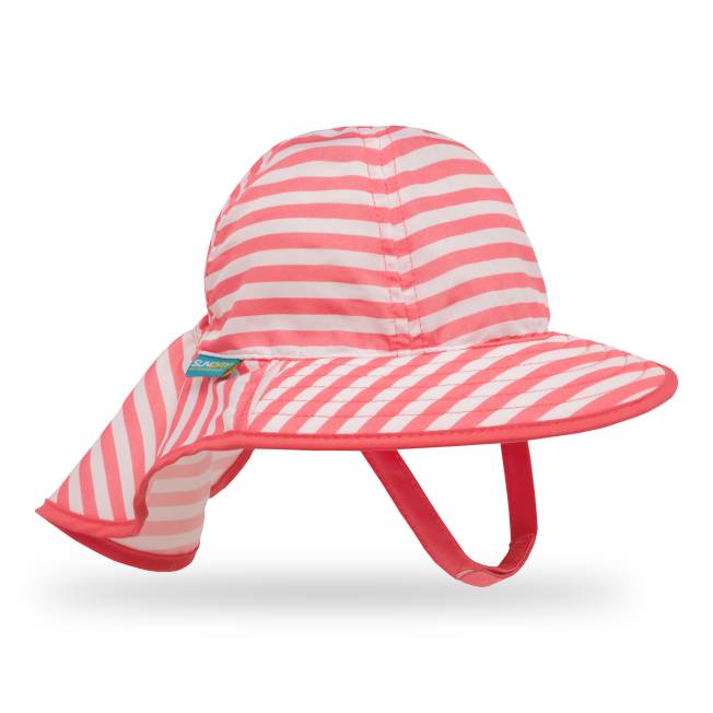 Sunday Afternoons Hats - Infant Sunsprout Sun Hat - Coral Stripe-Mountain Baby