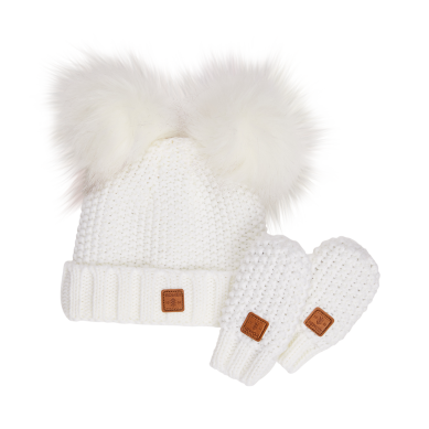 Kombi Hat & Mitt Set Adorable - Infant - White-Mountain Baby