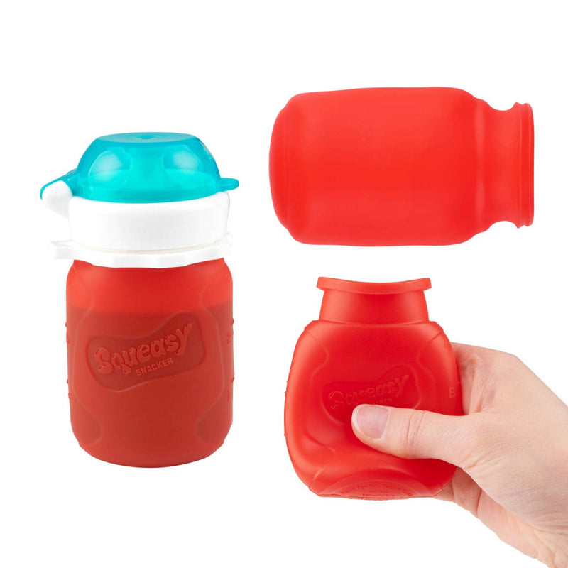 Squeasy Gear Food Pouch Snacker - 3.5oz - Red-Mountain Baby