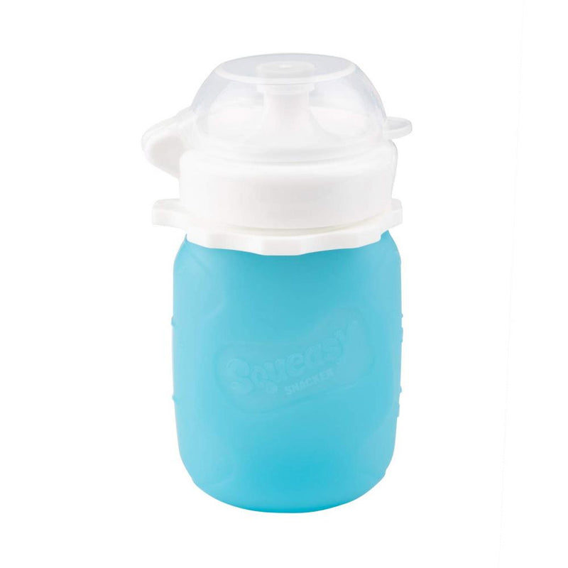 Squeasy Gear Food Pouch Snacker - 3.5oz - Clear Blue-Mountain Baby