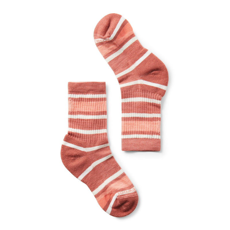 SmartWool Light Hiking Socks - Crew Striped - Dusty Cedar-Mountain Baby